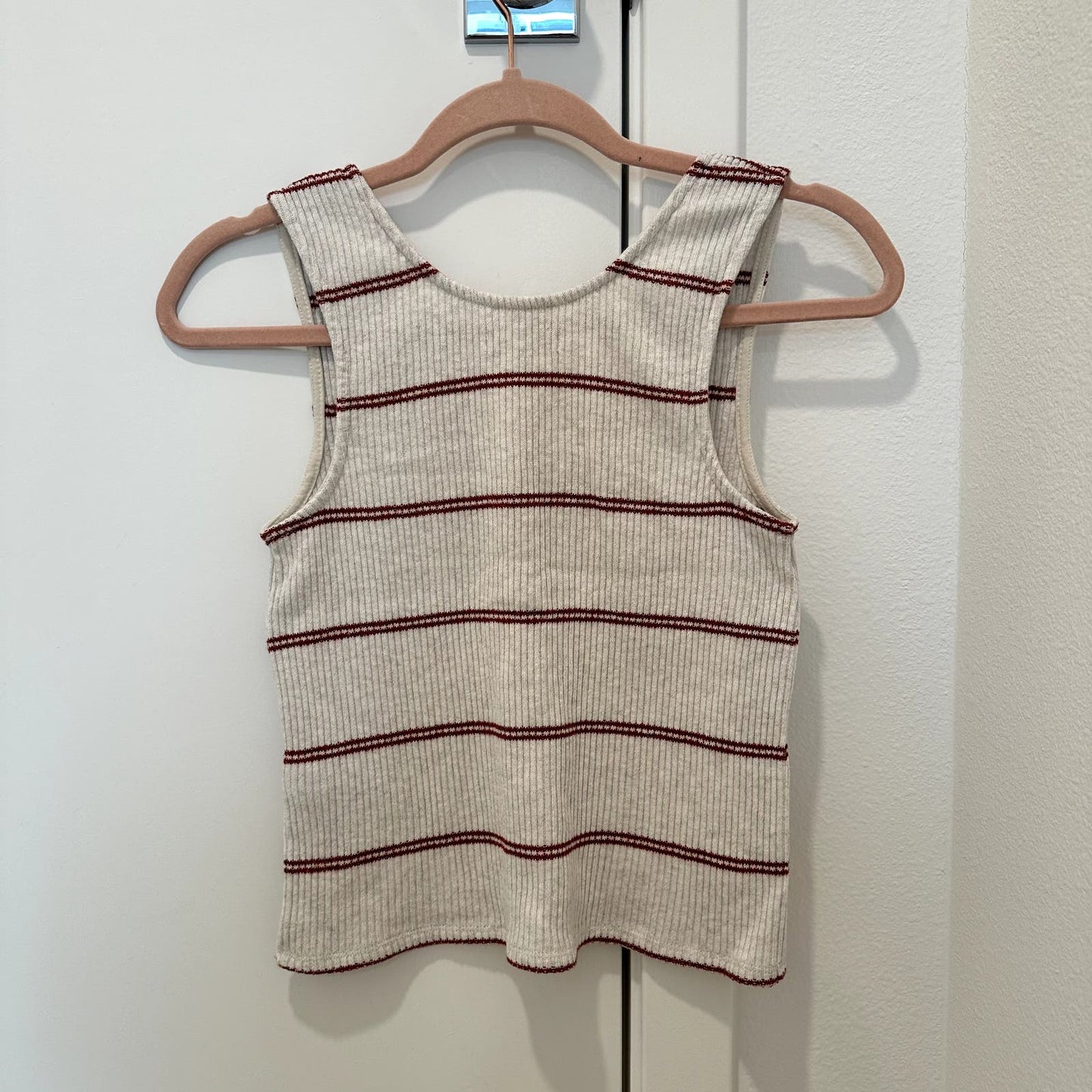Madewell ribbed button front striped tank top