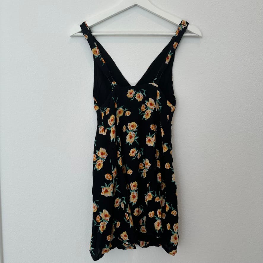 Urban Outfitters Evelyn empire waist black floral v-neck summer mini dress