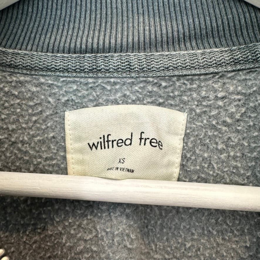 Wilfred Free Free Fleece vintage blue quarter zip collared sweatshirt