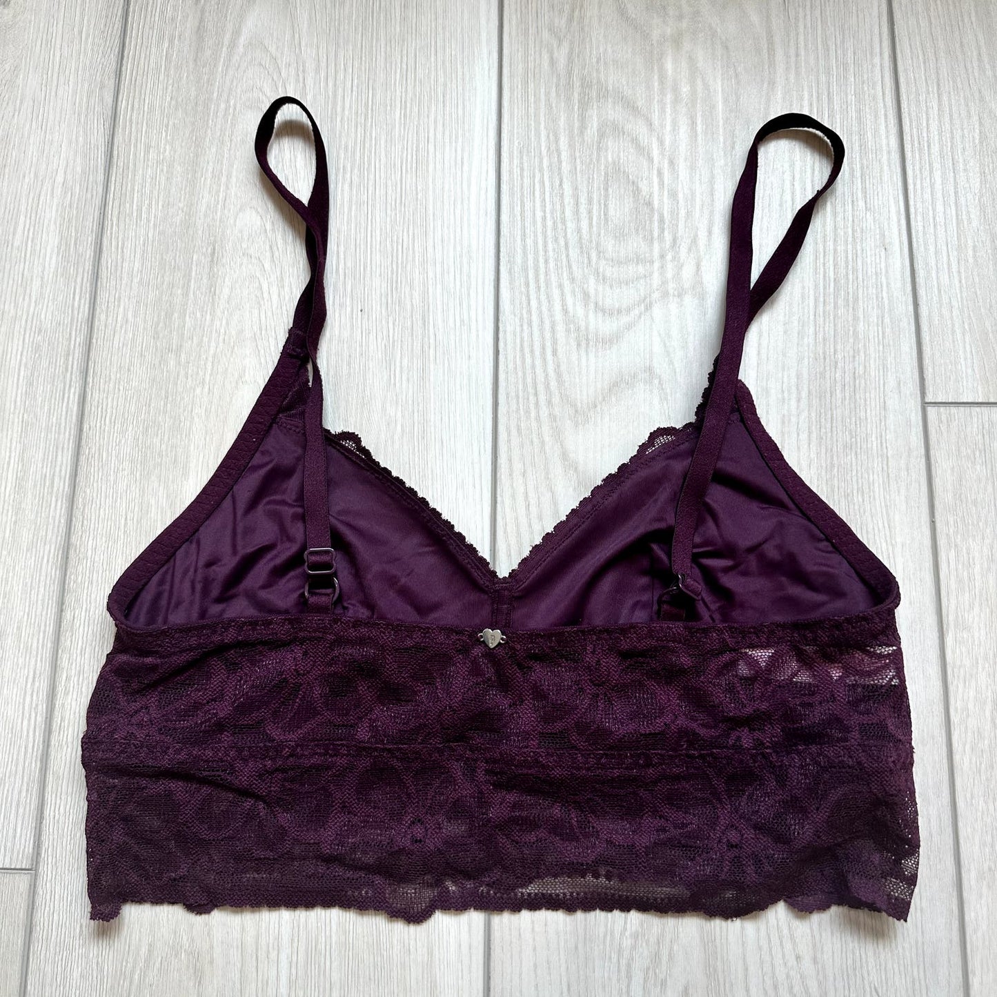 PINK dark purple longline lace bralette