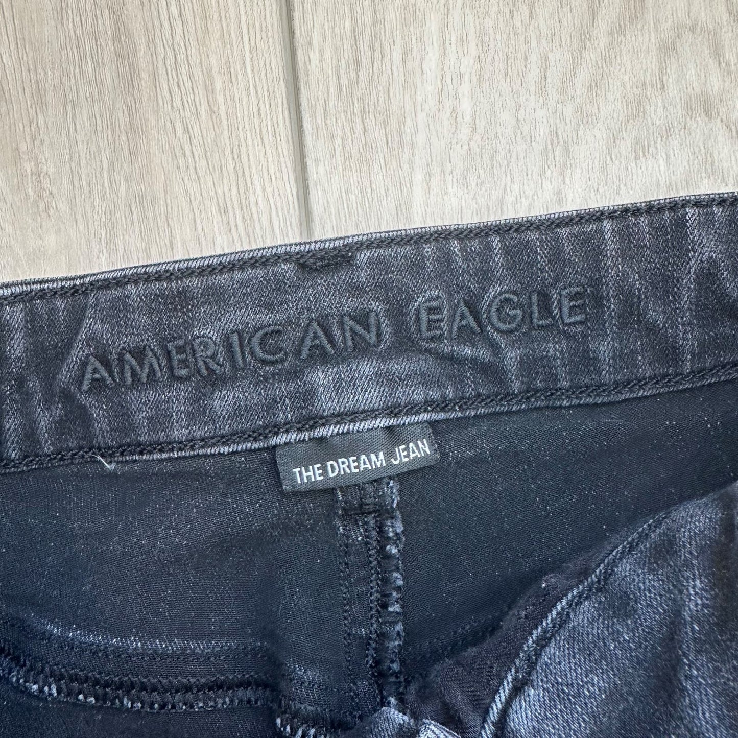American Eagle Outfitters The Dream Jean black faded high waisted skinny jeans