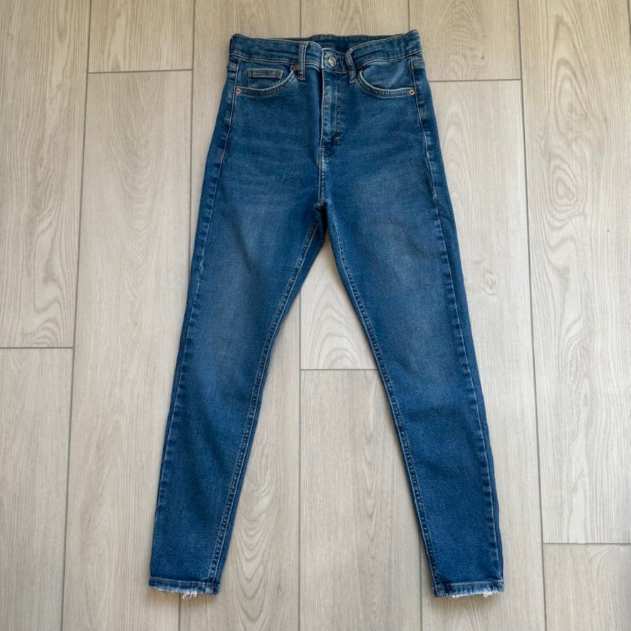 Topshop Jamie medium wash blue high waisted skinny jeans