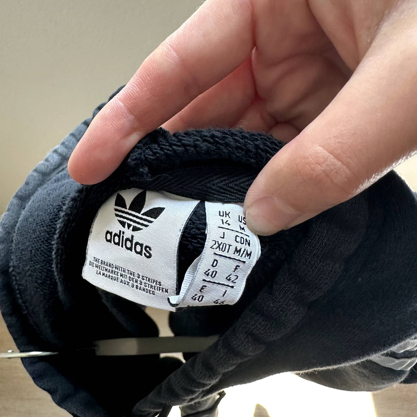 Adidas Originals black 3 stripe Trefoil logo cropped hoodie sweatshirt