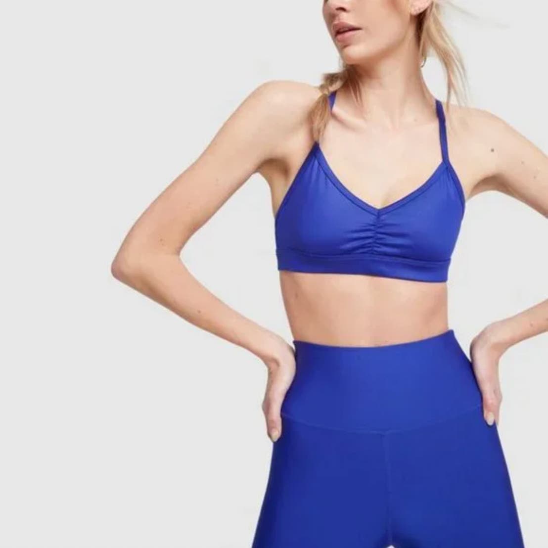 Alo Yoga Sunny Strappy minimalist sports bra Deep Electric Blue