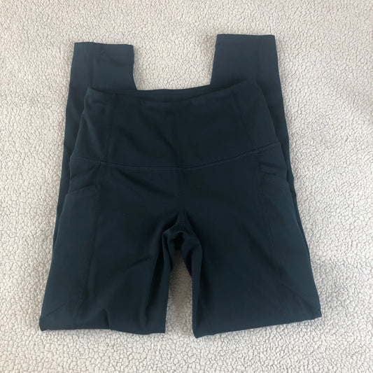 Yogalicious Lux teal green high waisted leggings ankle length pockets