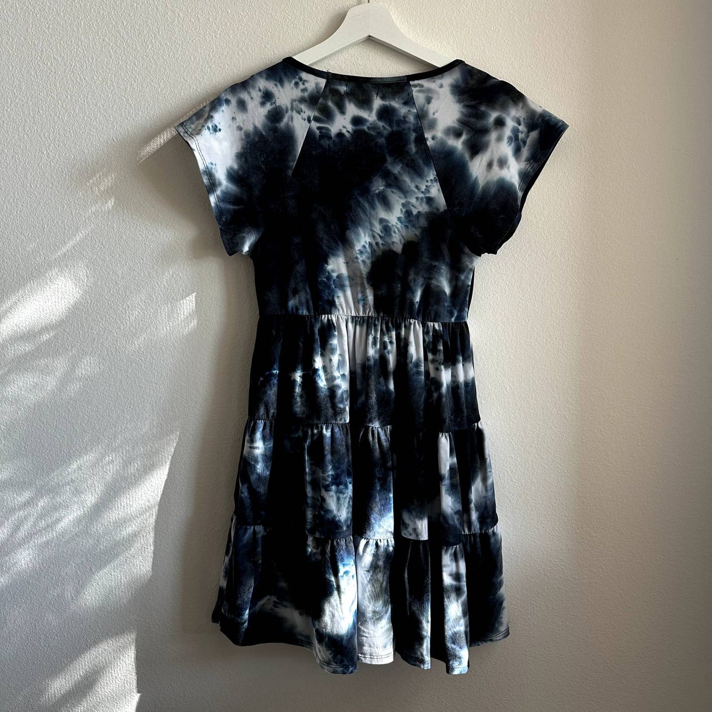 Urban Outfitters Julia tie dye tiered ruffle short sleeve vneck mini dress