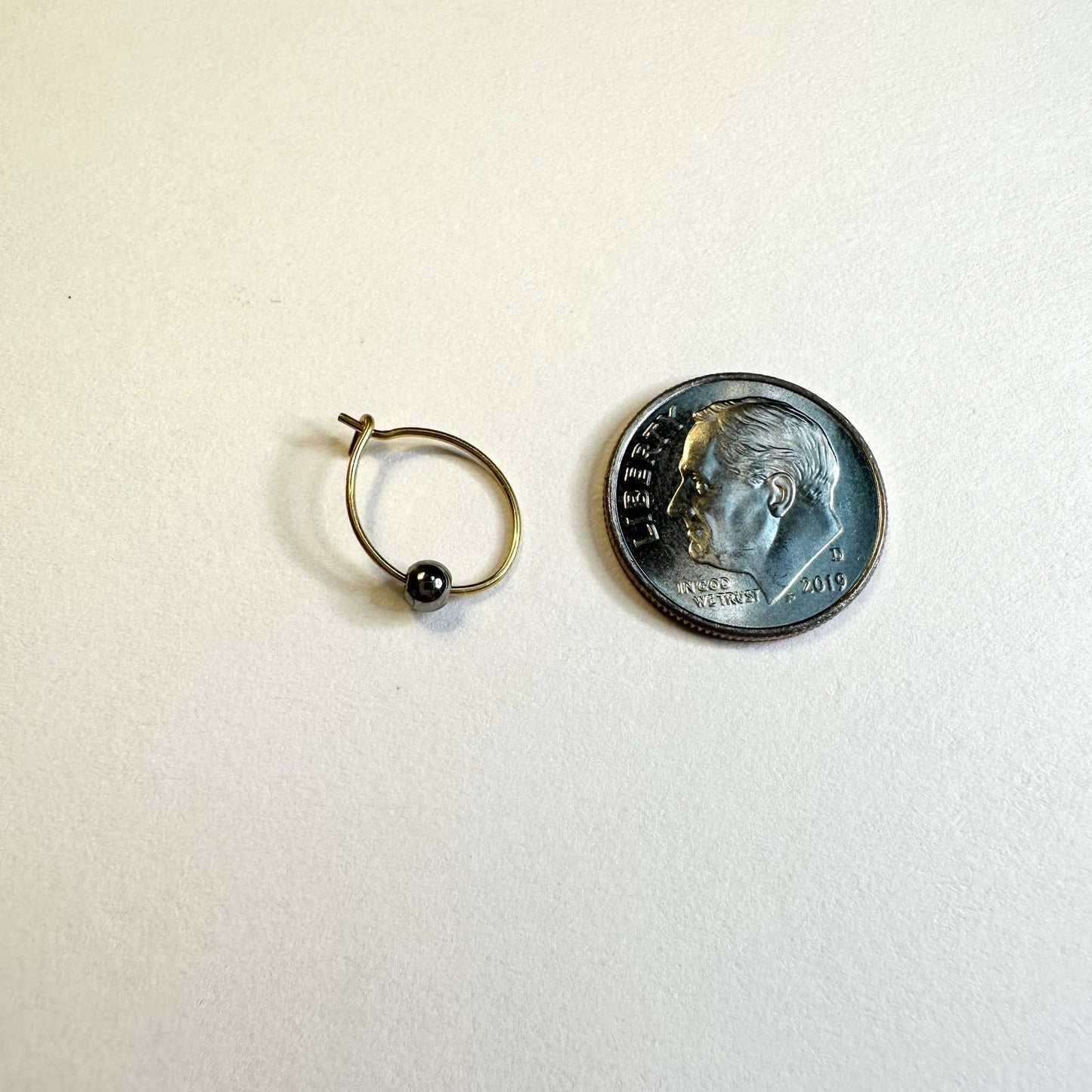 24k gold over surgical steel silver beaded hoop huggie earrings