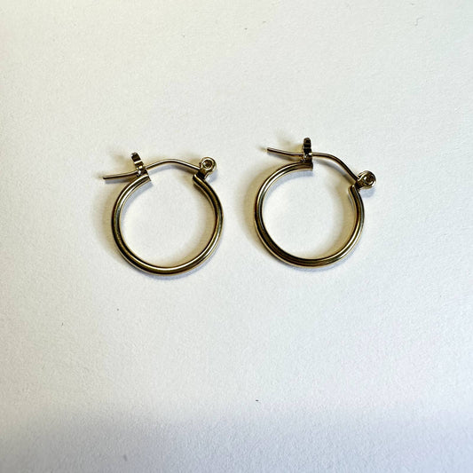 Gold color medium sized hoop earrings